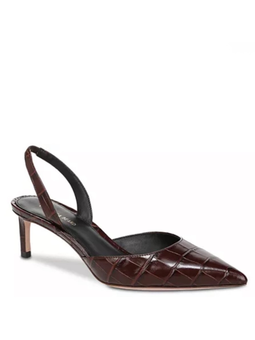 Veronica Beard Caroline Croc Slingback Pointed Toe Brown Pumps Size 8.5 $425